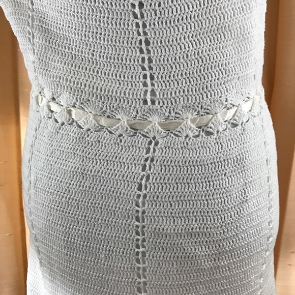 White eyelet midi dress fully lined - Picture 4 of 8